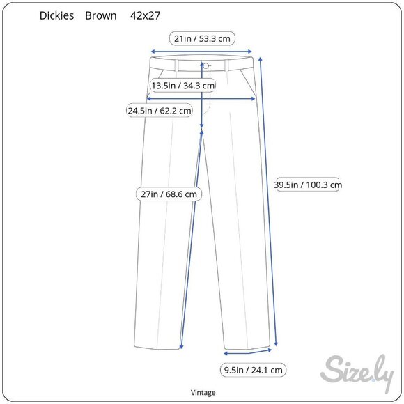 Dickies Vintage Mens Brown Cotton Blend Flat Front Uniform Work Pants 42x27 - Picture 8 of 9